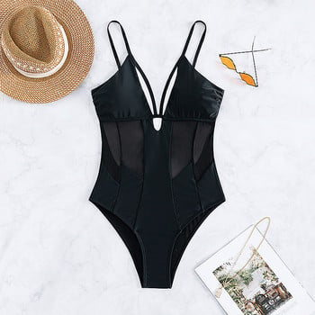 Νέο γυναικείο μαύρο μαγιό 2023 One Piece Monokini Push Up Μαγιό Γυναικείο Σουτιέν με επένδυση Μαγιό παραλίας Mujer Παραλία