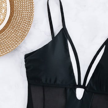 Νέο γυναικείο μαύρο μαγιό 2023 One Piece Monokini Push Up Μαγιό Γυναικείο Σουτιέν με επένδυση Μαγιό παραλίας Mujer Παραλία