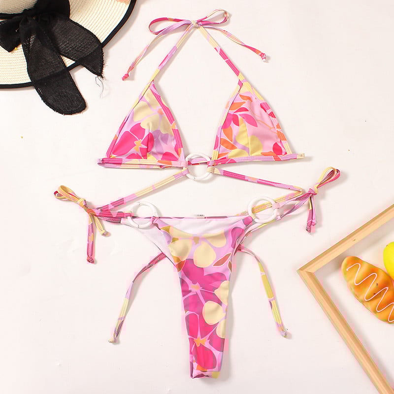 Γυναικείο μαγιό 2023 Halter Bandage String Προσαρμογή δύο τεμαχίων Micro Bikini Σετ Γυναικείο στρινγκ Γυναικείο βραζιλιάνικο μαγιό Mujer Suits