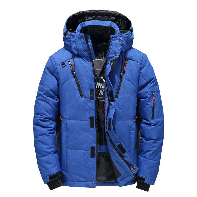 Valge pardi meeste mantel paks sulejope lumeparkad meeste sooja kapuutsiga tuulekindel talve sulejope ülerõivad meeste tuulepluusid