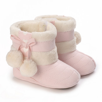 Нови коледни обувки за малко дете Сладки обувки с меко дъно Зимни ботуши за сняг за новородени Бутушки Затоплят Плюшени вътре Противоплъзгащи се бебешки бебета