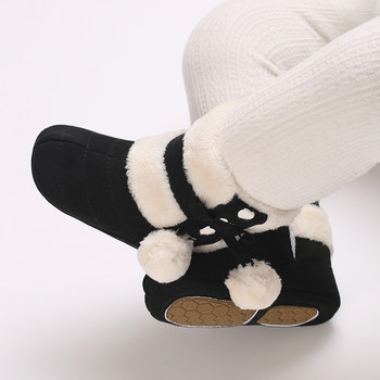 Νέα χριστουγεννιάτικα παιδικά χαριτωμένα παπούτσια με μαλακό κάτω μέρος Χειμερινές μπότες χιονιού για νεογέννητα μποτάκια Keep ζεστό βελούδινο μέσα στο αντιολισθητικό βρέφος