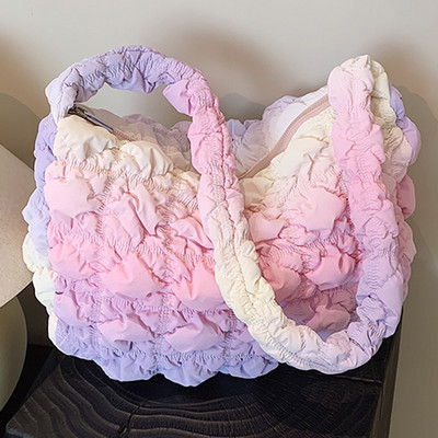 Μόδα πλισέ τσάντα σύννεφο για γυναίκες Σχεδιαστής τσάντα ρουτσέ Πολυτελής νάιλον καπιτονέ γεμισμένη τσάντα χιαστί ώμου Γυναικεία τσάντα 2023