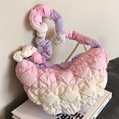 Μόδα πλισέ τσάντα σύννεφο για γυναίκες Σχεδιαστής τσάντα ρουτσέ Πολυτελής νάιλον καπιτονέ γεμισμένη τσάντα χιαστί ώμου Γυναικεία τσάντα 2023