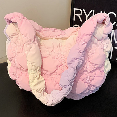 Μόδα πλισέ τσάντα σύννεφο για γυναίκες Σχεδιαστής τσάντα ρουτσέ Πολυτελής νάιλον καπιτονέ γεμισμένη τσάντα χιαστί ώμου Γυναικεία τσάντα 2023