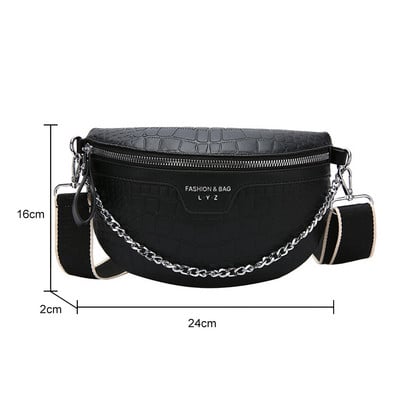 Ikdienas krūšu soma sievietēm 2023. g. liels ceļojošs krustojums sievietēm, pusmēness jostas soma.