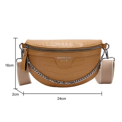 Ikdienas krūšu soma sievietēm 2023. g. liels ceļojošs krustojums sievietēm, pusmēness jostas soma.