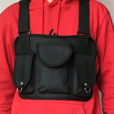 Funkcionalna taktička torba za prsa za muškarce Modni Bullet Hip Hop prsluk Ulična torba oko struka Unisex crna torba za prsa 899