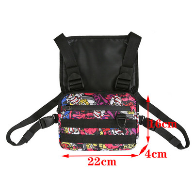 Funkcionalna taktička torba za prsa za muškarce Modni Bullet Hip Hop prsluk Ulična torba oko struka Unisex crna torba za prsa 899