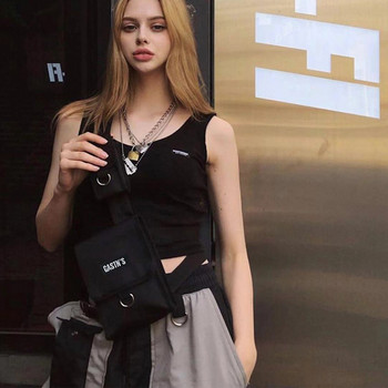 Streetwear γιλέκο τσάντα για γυναίκα Τακτικές τσάντες στήθους Hip Hop Trend Καμβά τσάντα μέσης Ρυθμιζόμενες λειτουργικές unisex τσάντες στήθους