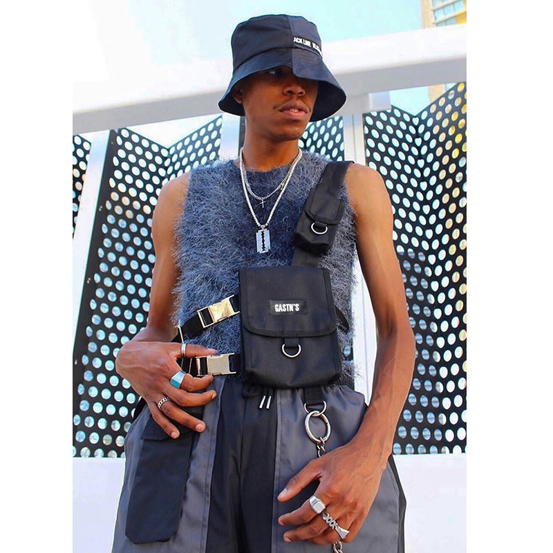 Ulična torba za prsluk za žene Taktičke torbe za prsa Hip Hop trend platnena torba oko struka Podesiva funkcionalna uniseks torba za prsa