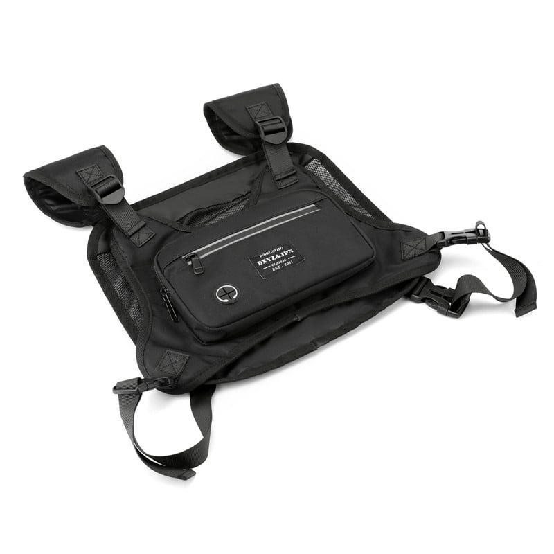 Módne taktické náprsné tašky pre ženy Funkčná hip hopová vesta Bullet Streetwear Tašky Unisex Čierna náprsná taška Nylonová pásová taška