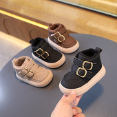 Cizme coreene de toamnă iarnă pentru copii din lână pentru copii mici băieți pantofi din bumbac talpă din cauciuc moale la modă în aer liber cizme calde pentru fetițe