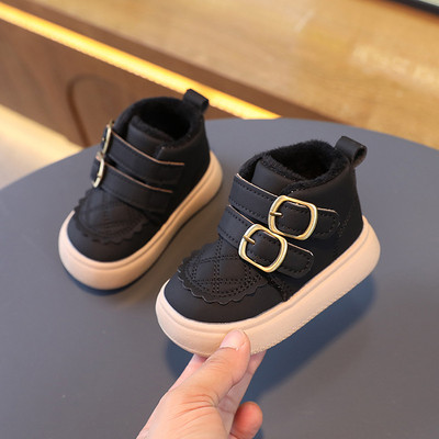 Cizme coreene de toamnă iarnă pentru copii din lână pentru copii mici băieți pantofi din bumbac talpă din cauciuc moale la modă în aer liber cizme calde pentru fetițe