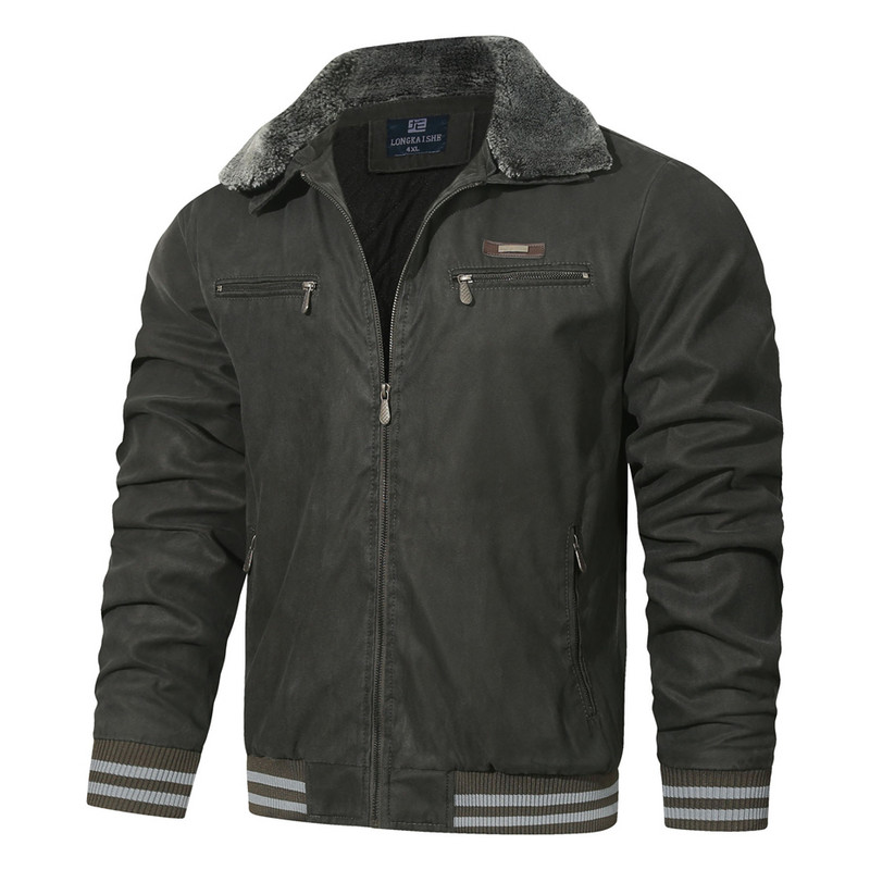 Φθινοπωρινό χειμωνιάτικο τζάκετ Ανδρικά γούνινα μπουφάν Tactical Military Jackets Παλτό Plus Size 5XL Fashion Casual Ανδρικά