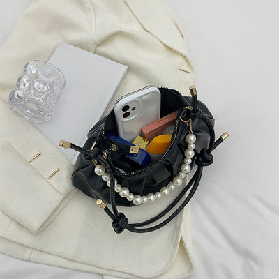 Női divatos válltáska Cloud Crossbody táska Redős alkalmi gyöngy kézitáska