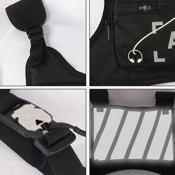 Μόδα Unisex Τσάντα στήθους Rig Hip Hop Streetwear Tactics Τσάντα στήθους Γυναικεία τσάντα λειτουργικότητας γιλέκο Τσάντες εξωτερικού χώρου αθλητικά πακέτα μέσης τσαντάκι