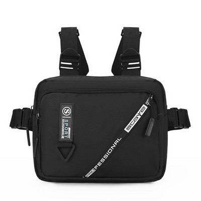 Λειτουργική Tactical Chist Rig Bag για Γυναικεία Fashion Bullet Hip Hop Γιλέκο Streetwear Τσάντα Casual Waist Packs Unisex Μαύρη τσάντα στήθους