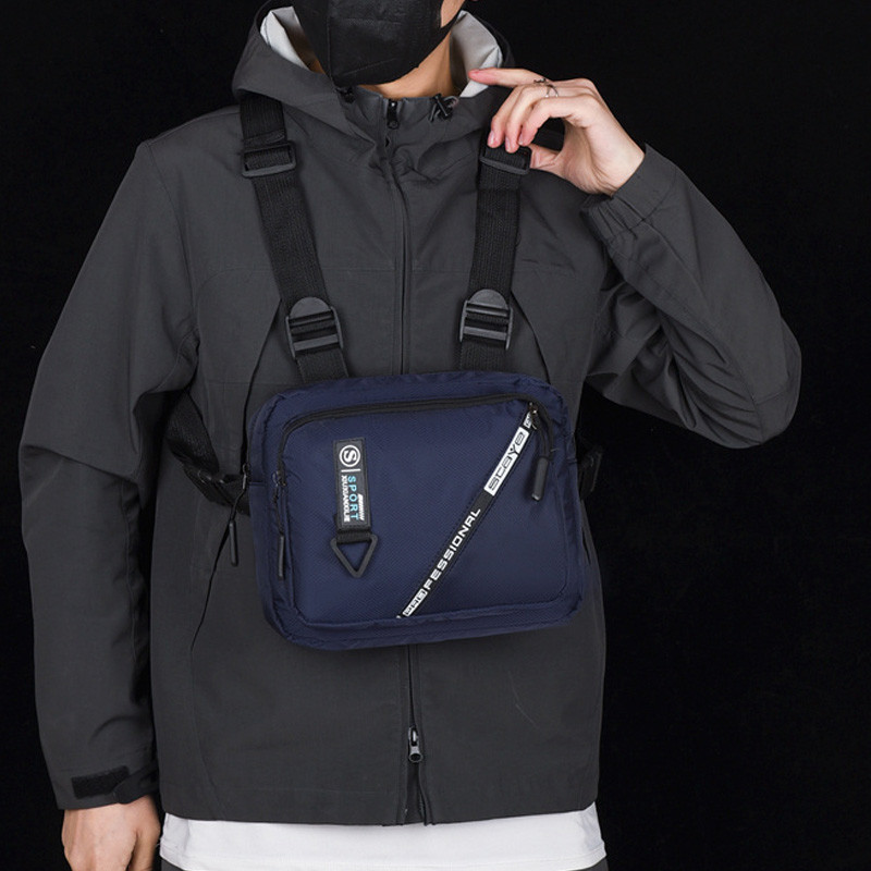 Λειτουργική Tactical Chist Rig Bag για Γυναικεία Fashion Bullet Hip Hop Γιλέκο Streetwear Τσάντα Casual Waist Packs Unisex Μαύρη τσάντα στήθους