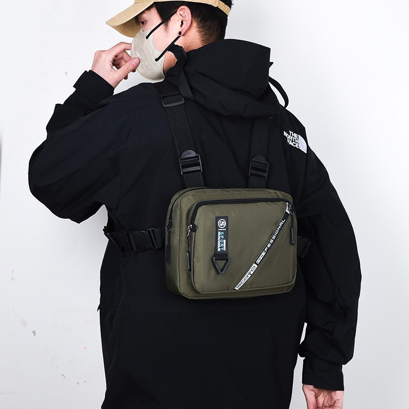 Λειτουργική Tactical Chist Rig Bag για Γυναικεία Fashion Bullet Hip Hop Γιλέκο Streetwear Τσάντα Casual Waist Packs Unisex Μαύρη τσάντα στήθους