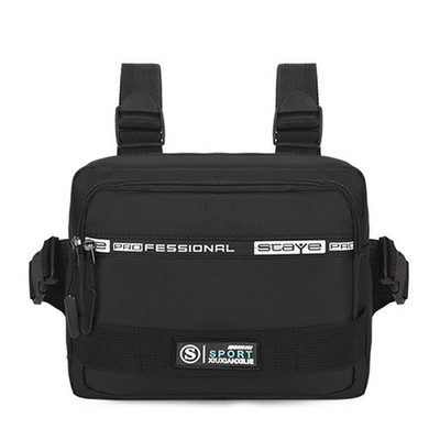 Nová funkčná taktická náprsná taška unisex módna hip hopová vesta streetwear taška ležérna ledvinka pre ženy čierne náprsné tašky