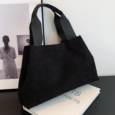 Φθινοπωρινή κοτλέ Casual γυναικεία τσάντα ώμου ρετρό καμβά τσάντα με επάνω λαβή για γυναίκες Βαμβακερές τσάντες χειρός Μικρές τσάντες μετακινήσεων