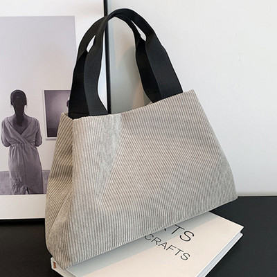 Φθινοπωρινή κοτλέ Casual γυναικεία τσάντα ώμου ρετρό καμβά τσάντα με επάνω λαβή για γυναίκες Βαμβακερές τσάντες χειρός Μικρές τσάντες μετακινήσεων