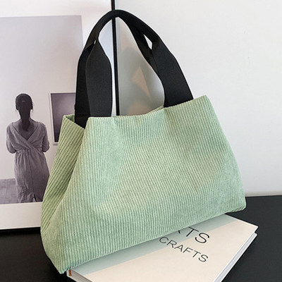 Φθινοπωρινή κοτλέ Casual γυναικεία τσάντα ώμου ρετρό καμβά τσάντα με επάνω λαβή για γυναίκες Βαμβακερές τσάντες χειρός Μικρές τσάντες μετακινήσεων