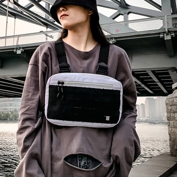 Функционална тактическа чанта за гърди за жени Fashion Bullet Hip Hop Vest Streetwear чанта Waist Pack Unisex Outdoor Chest Rig Bag Портмоне