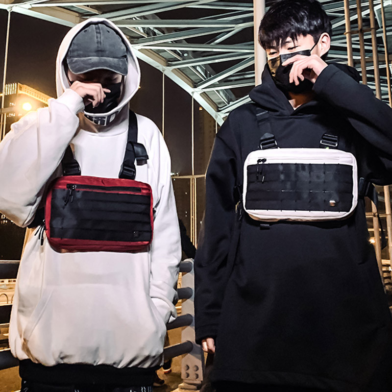 Λειτουργική τακτική τσάντα στήθους για γυναίκα μόδας σφαίρα Hip hop γιλέκο Streetwear Τσάντα μέσης Unisex Πορτοφόλι τσάντα στήθους εξωτερικού χώρου