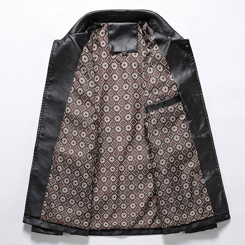 Πολυτελή PU Ανδρικά Μπουφάν 2021 Άνοιξη Φθινοπωρινό Δερμάτινο Μπουφάν Ανδρική Μόδα Casual Μονόχρωμα Outwear Plus μέγεθος 5XL HA071