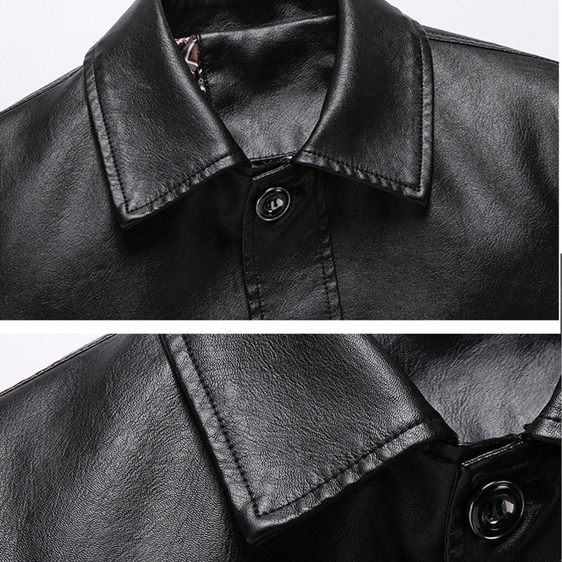 Πολυτελή PU Ανδρικά Μπουφάν 2021 Άνοιξη Φθινοπωρινό Δερμάτινο Μπουφάν Ανδρική Μόδα Casual Μονόχρωμα Outwear Plus μέγεθος 5XL HA071