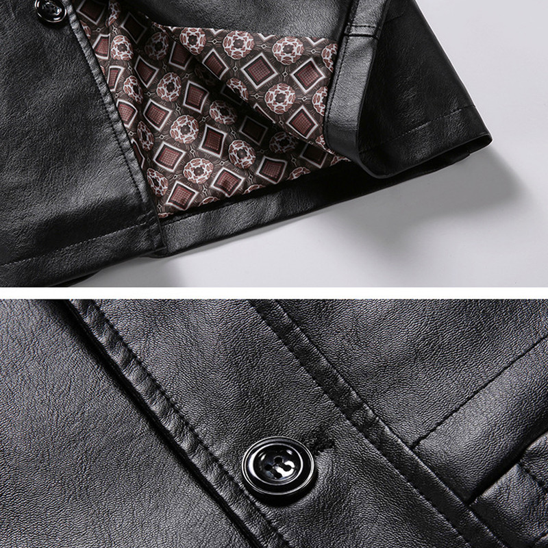 Πολυτελή PU Ανδρικά Μπουφάν 2021 Άνοιξη Φθινοπωρινό Δερμάτινο Μπουφάν Ανδρική Μόδα Casual Μονόχρωμα Outwear Plus μέγεθος 5XL HA071