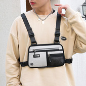 Funktsionaalne taktikaline rinnakott Unisex rinnakorvi kott helkurriba Night Run kotid Bullet Hip Hop Vest Tänavarõivaste kott vööpakk