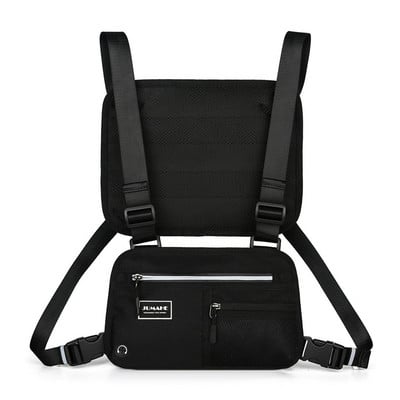 Funktsionaalne taktikaline rinnakott Unisex rinnakorvi kott helkurriba Night Run kotid Bullet Hip Hop Vest Tänavarõivaste kott vööpakk