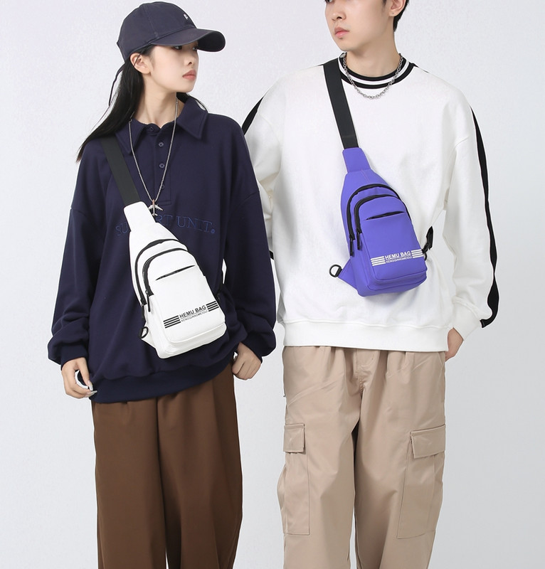 Geantă de piept hip hop în stil de stradă Tendință la modă Genți de umăr pentru femei Pachete de piept unisex de înaltă calitate.