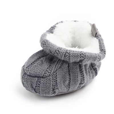 Βρεφικά παπούτσια πλεκτά με βελονάκι για αγόρια κορίτσια Χειμώνας ζεστά νεογέννητα Παπούτσια με μαλακή σόλα First Walkers Μπότες παιδικής κούνιας