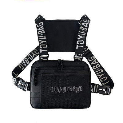 Fashion Tactical Chest Bag for Women Letter Waist Pack Functional Bullet Hip Hop Γιλέκο Streetwear Τσάντες Unisex Μαύρη τσάντα στήθους Rig