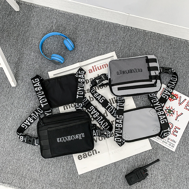 Fashion Tactical Chest Bag for Women Letter Waist Pack Functional Bullet Hip Hop Γιλέκο Streetwear Τσάντες Unisex Μαύρη τσάντα στήθους Rig