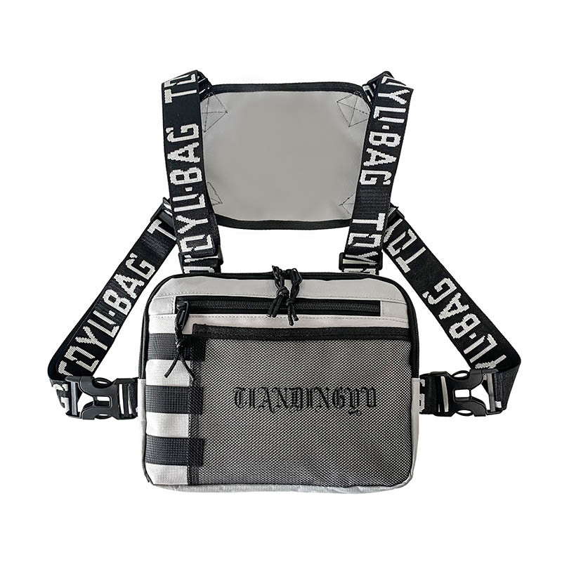 Fashion Tactical Chest Bag for Women Letter Waist Pack Functional Bullet Hip Hop Γιλέκο Streetwear Τσάντες Unisex Μαύρη τσάντα στήθους Rig