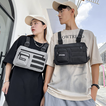Λειτουργική τακτική τσάντα στήθους για γυναίκα μόδας σφαίρα Hip hop γιλέκο Streetwear Τσάντες μέσης Unisex Μαύρη τσάντα στήθους HW3428