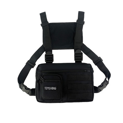 Λειτουργική τακτική τσάντα στήθους για γυναίκα μόδας σφαίρα Hip hop γιλέκο Streetwear Τσάντες μέσης Unisex Μαύρη τσάντα στήθους HW3428