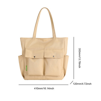 Ženska modna torba na rame Jednobojna platnena sveučilišna torba velikog kapaciteta Elegantna hobo torba Više džepova Torbe za van