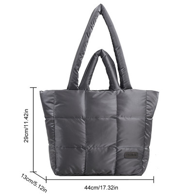 Τσάντα ώμου με βαμβακερή επένδυση για γυναικείες τσάντες με φυσαλίδες Τσάντα χειρός επάνω τσάντα χειμερινής καπιτονέ Cloud τσάντα Puffy commute τσάντες αγορών