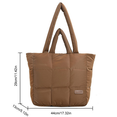 Τσάντα ώμου με βαμβακερή επένδυση για γυναικείες τσάντες με φυσαλίδες Τσάντα χειρός επάνω τσάντα χειμερινής καπιτονέ Cloud τσάντα Puffy commute τσάντες αγορών