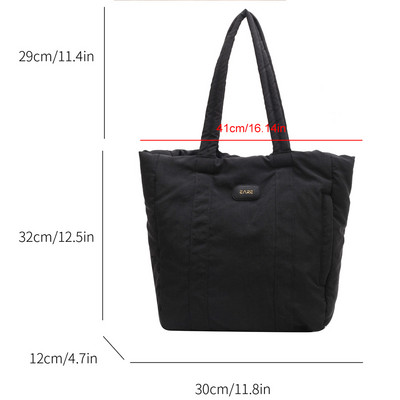 Μόδα καπιτονέ γυναικείες τσάντες ώμου Τσάντες μονόχρωμες βαμβακερές τσάντες χειρολαβής Τσάντες μεγάλης χωρητικότητας Γυναικείες τσάντες αγορών