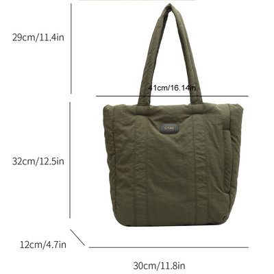 Μόδα καπιτονέ γυναικείες τσάντες ώμου Τσάντες μονόχρωμες βαμβακερές τσάντες χειρολαβής Τσάντες μεγάλης χωρητικότητας Γυναικείες τσάντες αγορών