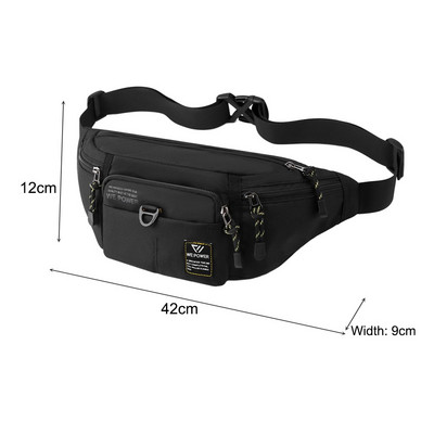 Ανδρικές τσάντες ώμου Nylon πακέτα μέσης Sling bag Crossbody Outdoor Sport Shoulder Fanny Πακέτο στήθους Αδιάβροχη τσάντα Messenger Bolsa