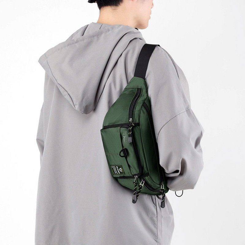 Ανδρικές τσάντες ώμου Nylon πακέτα μέσης Sling bag Crossbody Outdoor Sport Shoulder Fanny Πακέτο στήθους Αδιάβροχη τσάντα Messenger Bolsa