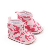 Νέες χειμερινές βρεφικές μπότες χιονιού Ζεστό βελούδινο καμουφλάζ Παιδικά παπούτσια μόδας για αγόρια κορίτσια Αντιολισθητική σόλα από καουτσούκ Βρεφικά μποτάκια